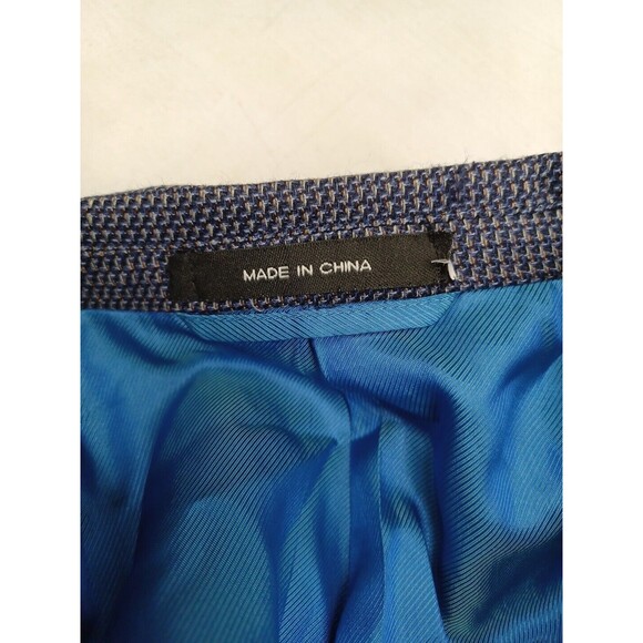 Sean John Tweed Blue Jacket Blazer Sz 41R Wool Silk Blue Brown - Picture 11 of 11